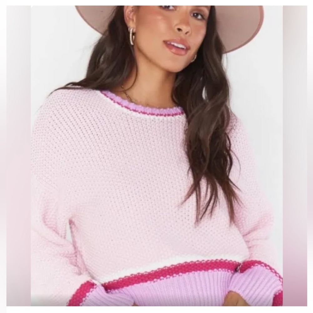 SHOW ME YOUR MUMU- Pink multi sweater